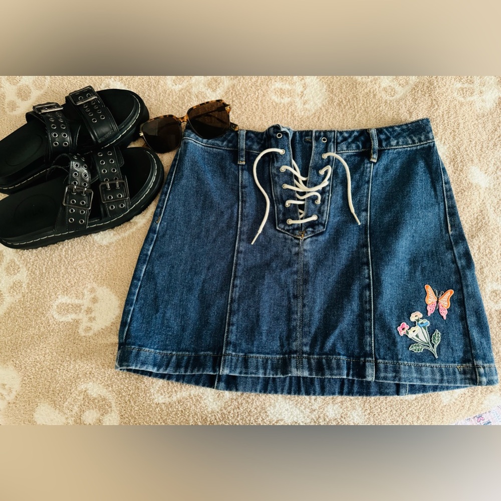 UPCYCLED Patchwork by ME, on this Kendall/Kylie Skirt. Womens Size S. EUC